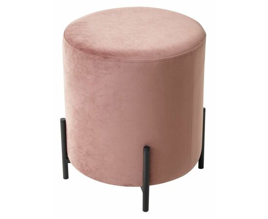 Пуф для гостиной ФЕЛИКС круглый розовый #15, велюр / черный каркас М-City, изображение 3 | Интернет магазин мебели и декора LifeDekor