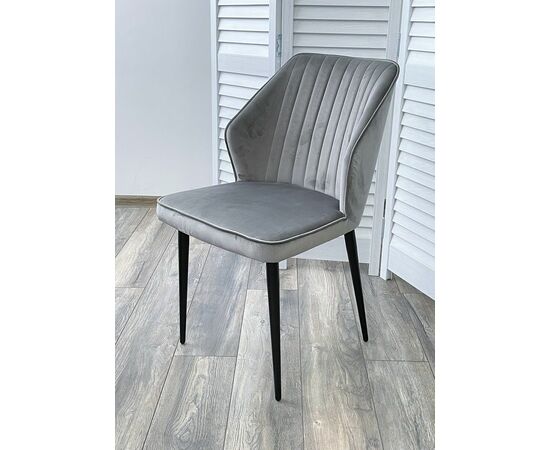 Стул SEATTLE-V СВЕТЛО-СЕРЫЙ #26, велюр / черный каркас М-City, изображение 2 | Интернет магазин мебели и декора LifeDekor