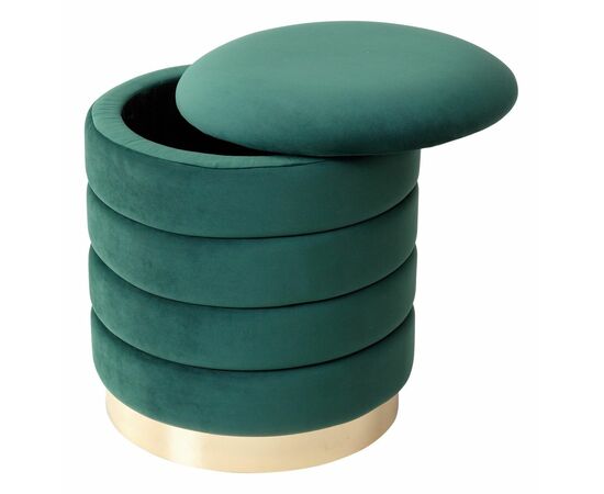 Пуф для гостиной ФРЕД зеленый #19, велюр / золотой каркас М-City, изображение 4 | Интернет магазин мебели и декора LifeDekor