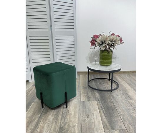 Пуф для гостиной ФЕЛИКС квадратный зеленый #19, велюр / черный каркас М-City, изображение 2 | Интернет магазин мебели и декора LifeDekor