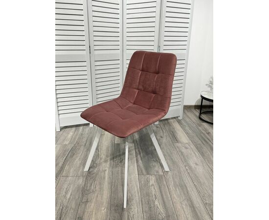 Стул CHILLI-Q SQUARE розовый #15, велюр / белый каркас, 4 шт./1 к, М-City, изображение 4 | Интернет магазин мебели и декора LifeDekor