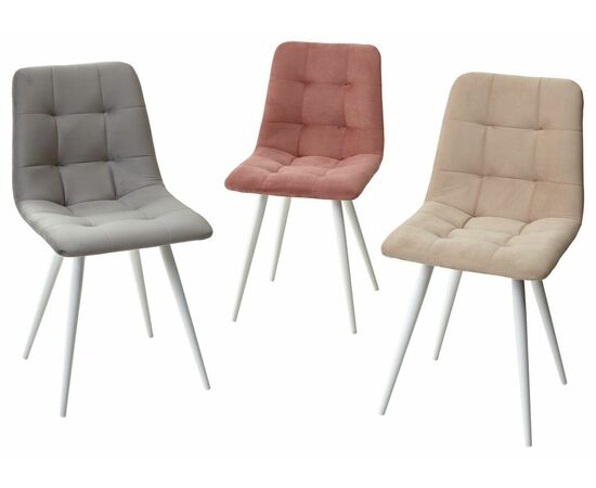 Стул CHILLI-Q розовый #15, велюр / белый каркас, 4 шт/ 1 к, М-City, изображение 2 | Интернет магазин мебели и декора LifeDekor