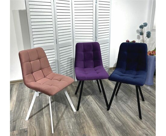 Стул CHILLI-Q SQUARE розовый #15, велюр / белый каркас, 4 шт./1 к, М-City, изображение 5 | Интернет магазин мебели и декора LifeDekor