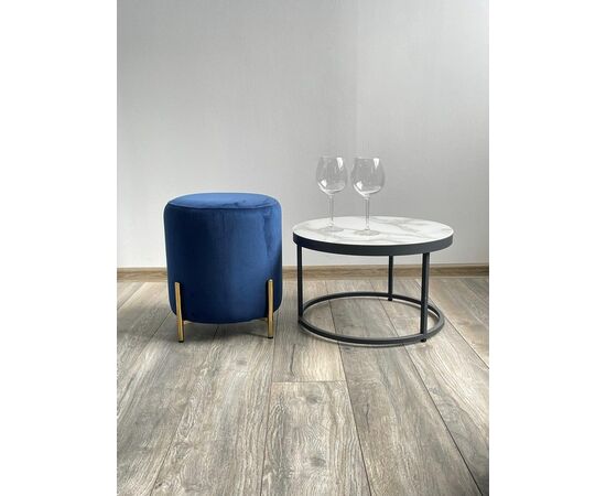 Пуф для гостиной RICE BLUVEL-86 NAVY BLUE / GOLD М-City, изображение 3 | Интернет магазин мебели и декора LifeDekor