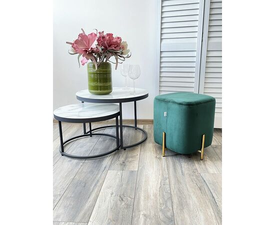 Пуф для гостиной ARES BLUVEL-78 GREEN / GOLD М-City, изображение 3 | Интернет магазин мебели и декора LifeDekor