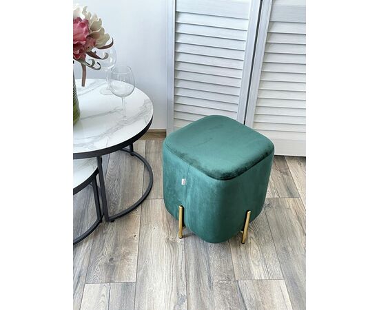 Пуф для гостиной ARES BLUVEL-78 GREEN / GOLD М-City, изображение 2 | Интернет магазин мебели и декора LifeDekor