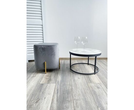 Пуф для гостиной ARES BLUVEL-14 GREY / GOLD М-City, изображение 3 | Интернет магазин мебели и декора LifeDekor