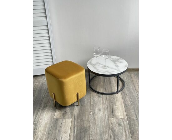 Пуф для гостиной ARES BLUVEL-68 YELLOW / GOLD М-City, изображение 2 | Интернет магазин мебели и декора LifeDekor