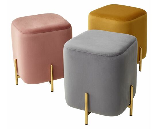 Пуф для гостиной ARES BLUVEL-14 GREY / GOLD М-City, изображение 4 | Интернет магазин мебели и декора LifeDekor