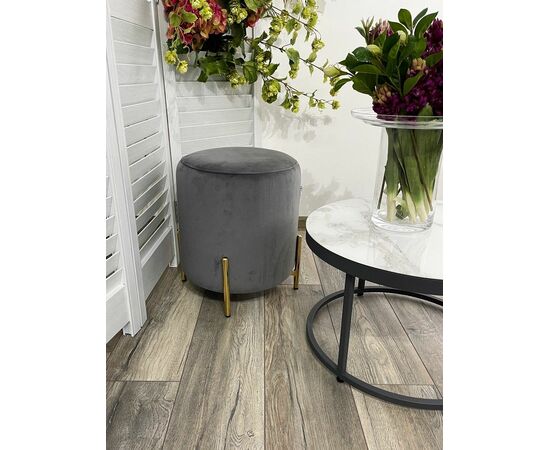 Пуф для гостиной RICE BLUVEL-14 GREY / GOLD М-City, изображение 2 | Интернет магазин мебели и декора LifeDekor
