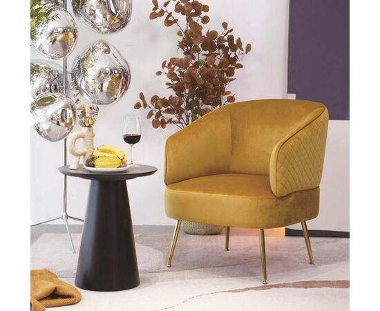 Кресло MUSSELS BLUVEL-68 желтый, велюр / золотой каркас М-City, изображение 2 | Интернет магазин мебели и декора LifeDekor