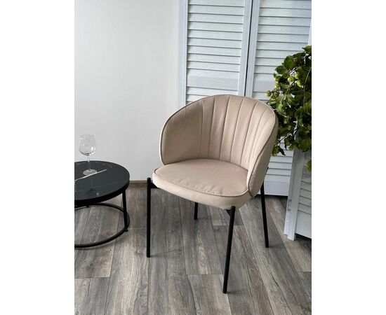 Стул ДЕНИ, цвет Velutto 05 Бежевый, велюр / черный каркас М-City, изображение 2 | Интернет магазин мебели и декора LifeDekor