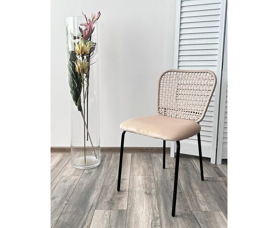 Стул JUNO G062-03 светлый беж, велюр / черный каркас М-City, изображение 6 | Интернет магазин мебели и декора LifeDekor