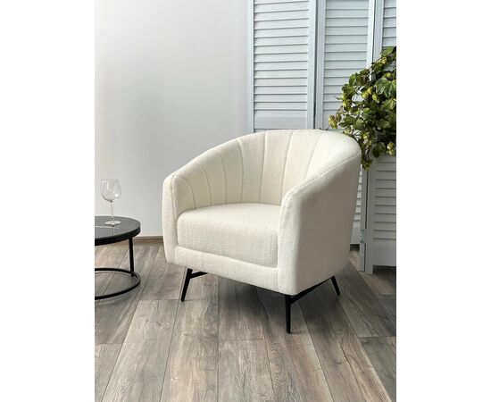 Кресло KALMAR NINI-01 Белый, teddy / черный каркас М-City, изображение 6 | Интернет магазин мебели и декора LifeDekor