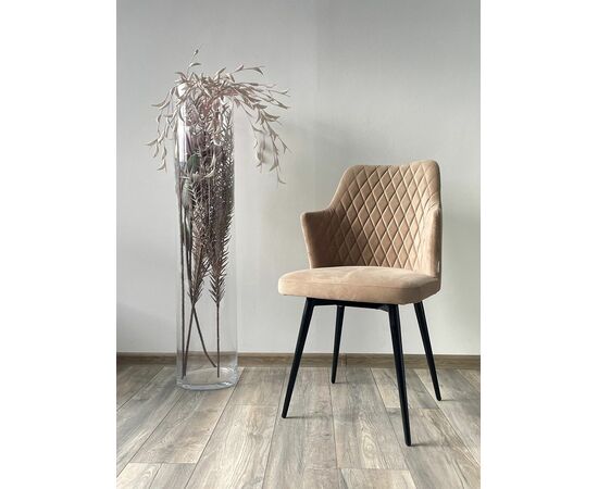 Стул HERMAN 360 град. БЕЖЕВЫЙ #5, велюр / черный каркас М-City, изображение 3 | Интернет магазин мебели и декора LifeDekor