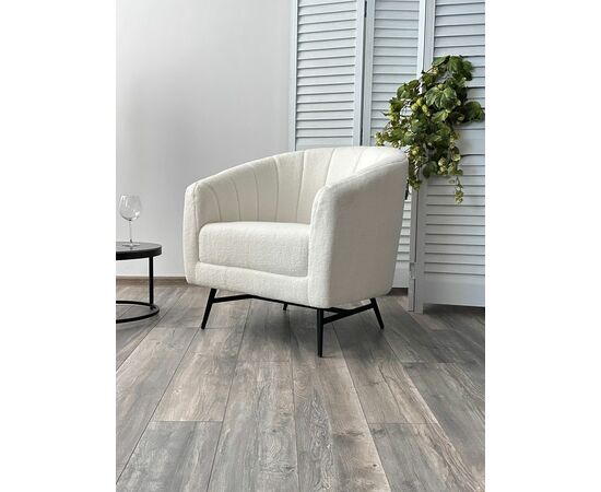 Кресло KALMAR NINI-01 Белый, teddy / черный каркас М-City, изображение 4 | Интернет магазин мебели и декора LifeDekor