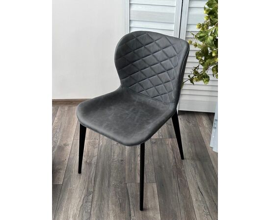 Стул КЛОД, цвет Kiprus-12 Темно-серый, искусственная замша / черный каркас М-City, изображение 3 | Интернет магазин мебели и декора LifeDekor