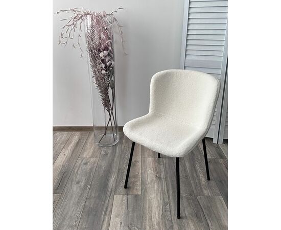 Стул RIYA UF992-01 Белый, teddy / черный каркас М-City, изображение 5 | Интернет магазин мебели и декора LifeDekor