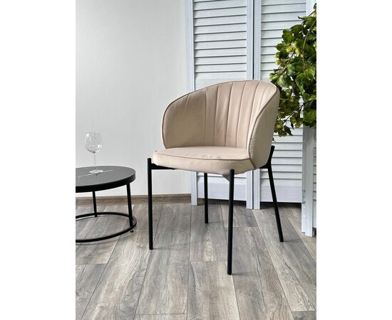 Стул ДЕНИ, цвет Velutto 05 Бежевый, велюр / черный каркас М-City, изображение 3 | Интернет магазин мебели и декора LifeDekor