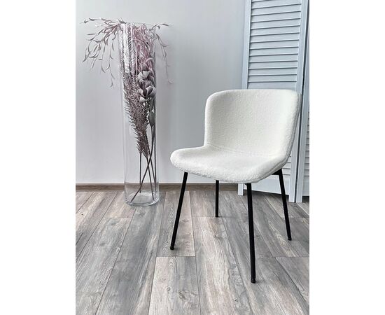 Стул RIYA UF992-01 Белый, teddy / черный каркас М-City, изображение 3 | Интернет магазин мебели и декора LifeDekor