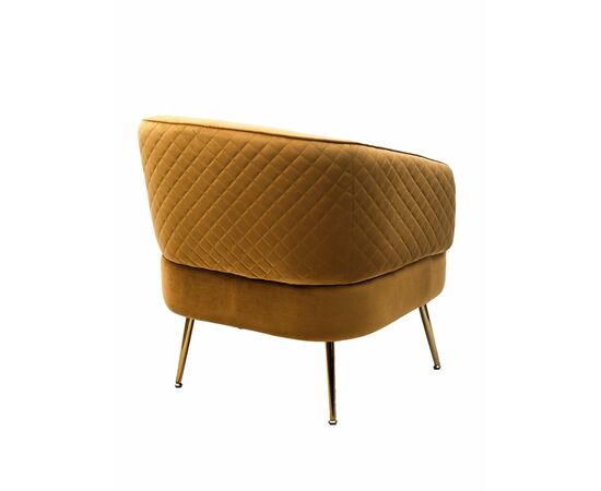 Кресло MUSSELS BLUVEL-68 желтый, велюр / золотой каркас М-City, изображение 3 | Интернет магазин мебели и декора LifeDekor