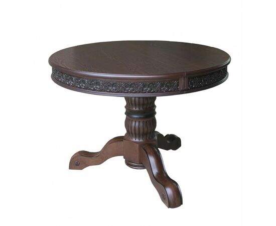 Стол обеденный круглый раздвижной Милорд Темный орех / черная патина 110(160)х110х79 см | Интернет магазин мебели и декора LifeDekor