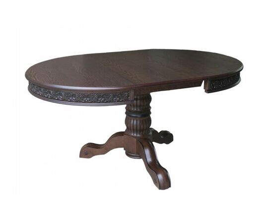 Стол обеденный круглый раздвижной Милорд Темный орех / черная патина 110(160)х110х79 см, изображение 2 | Интернет магазин мебели и декора LifeDekor