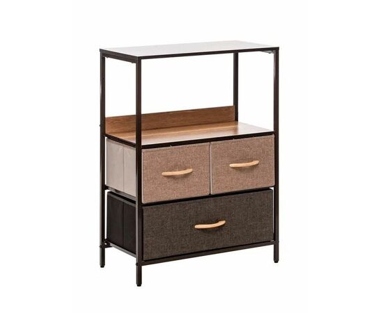 Комод Локи 3 ящика (каркас Коричневый/Бежевый/Светло-коричневый, Темно-коричневый) | Интернет магазин мебели и декора LifeDekor