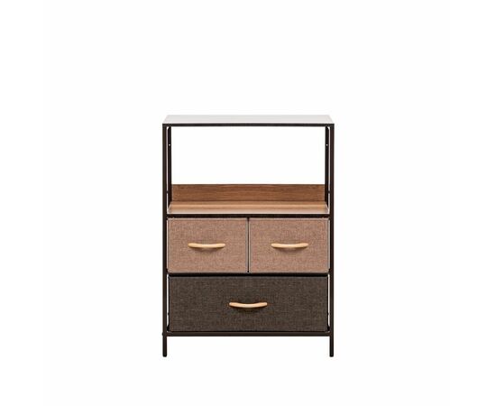 Комод Локи 3 ящика (каркас Коричневый/Бежевый/Светло-коричневый, Темно-коричневый), изображение 4 | Интернет магазин мебели и декора LifeDekor
