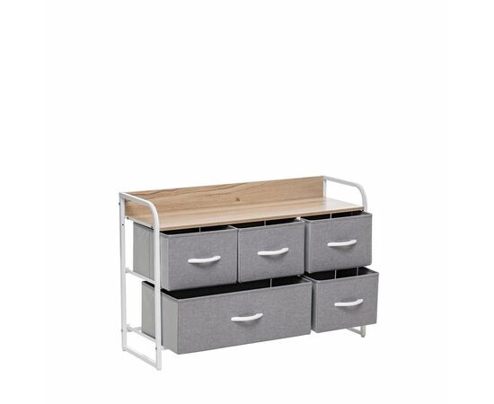 Комод "Ноа" широкий (каркас Белый / Светло-серый), изображение 3 | Интернет магазин мебели и декора LifeDekor