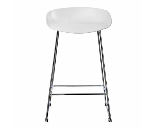 Стул полубарный Neo белый с хромированными ножками, изображение 2 | Интернет магазин мебели и декора LifeDekor