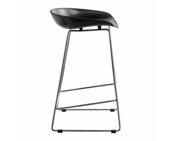 Стул полубарный Neo чёрный с хромированными ножками, изображение 3 | Интернет магазин мебели и декора LifeDekor
