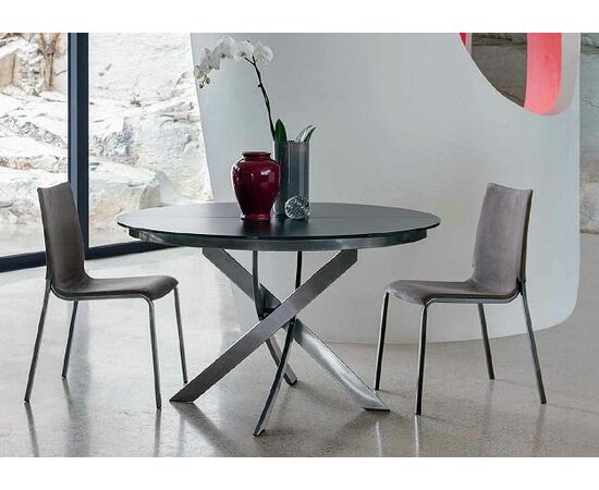 Стол BARONE (01.92) G093 хром/С150 э-бел. гл. стекло, L021алюм.вставка, изображение 4 | Интернет магазин мебели и декора LifeDekor