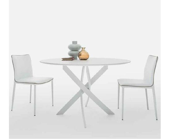 Стол BARONE (01.92) G093 хром/С150 э-бел. гл. стекло, L021алюм.вставка, изображение 6 | Интернет магазин мебели и декора LifeDekor