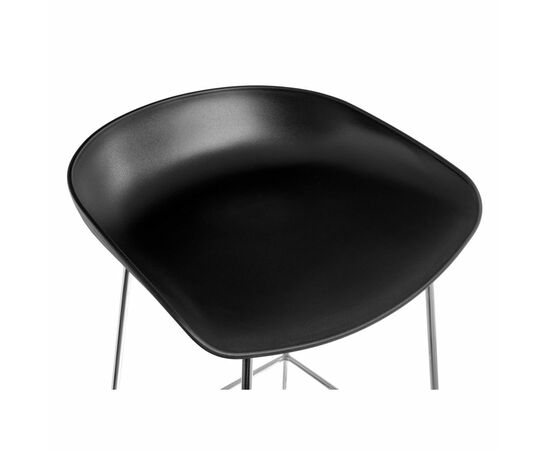 Стул полубарный Neo чёрный с хромированными ножками, изображение 5 | Интернет магазин мебели и декора LifeDekor