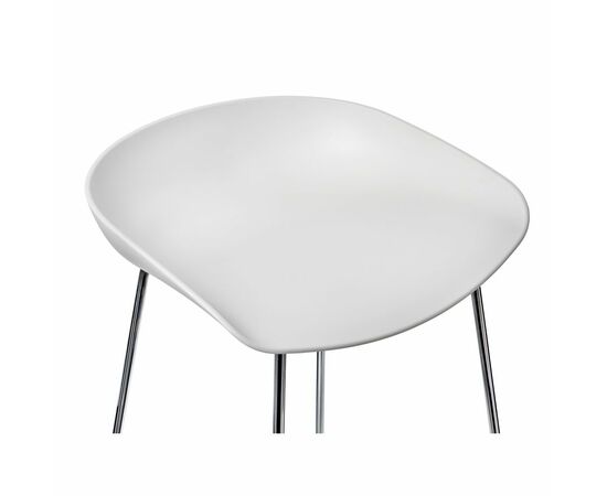 Стул полубарный Neo белый с хромированными ножками, изображение 5 | Интернет магазин мебели и декора LifeDekor