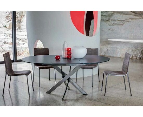 Стол BARONE (01.92) G093 хром/С150 э-бел. гл. стекло, L021алюм.вставка, изображение 5 | Интернет магазин мебели и декора LifeDekor