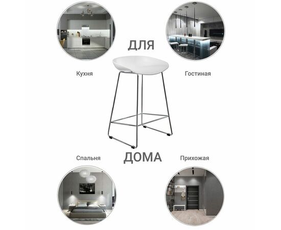 Стул полубарный Neo белый с хромированными ножками, изображение 9 | Интернет магазин мебели и декора LifeDekor