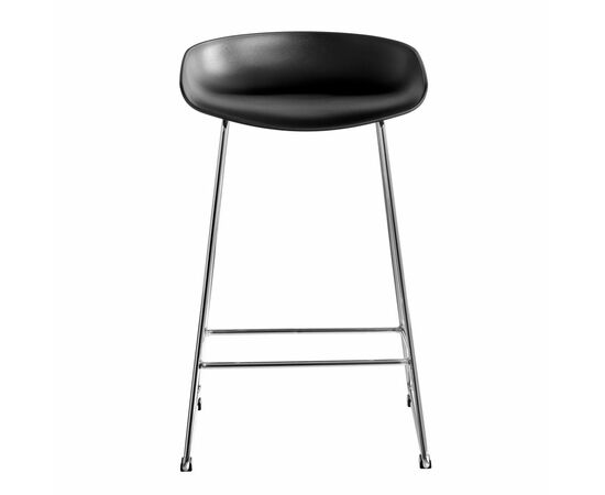 Стул полубарный Neo чёрный с хромированными ножками, изображение 2 | Интернет магазин мебели и декора LifeDekor