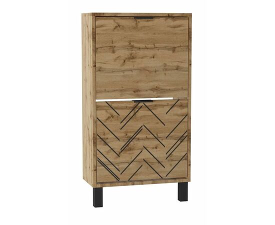 Тумба для обуви "Хигс" (Дуб вотан/Черный) | Интернет магазин мебели и декора LifeDekor