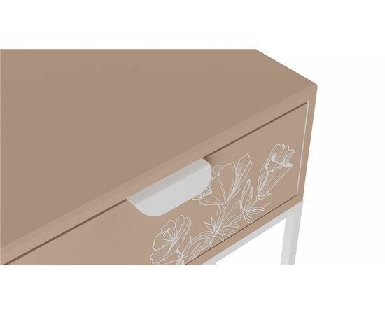 Тумбочка прикроватная "Дрим" (Пудра/Белый 7097283102) | Интернет магазин мебели и декора LifeDekor