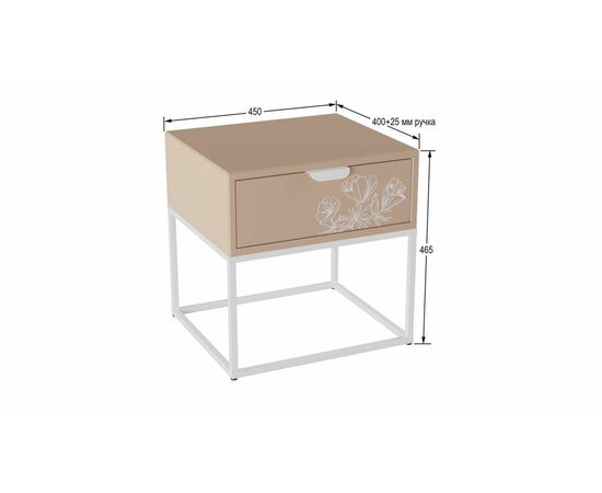 Тумбочка прикроватная "Дрим" (Пудра/Белый 7097283102), изображение 2 | Интернет магазин мебели и декора LifeDekor