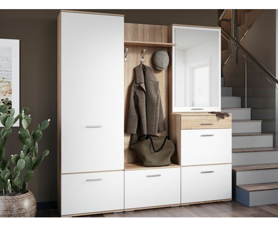 Прихожая «Виола», Дуб сонома/белый, изображение 2 | Интернет магазин мебели и декора LifeDekor