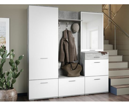 Прихожая «Виола», Ателье светлый/белый, изображение 2 | Интернет магазин мебели и декора LifeDekor