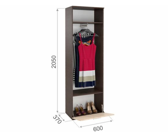 Прихожая «Виола» угловая, Венге/дуб сонома, изображение 7 | Интернет магазин мебели и декора LifeDekor