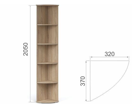Стеллаж «Виола», Дуб сонома/белый, изображение 3 | Интернет магазин мебели и декора LifeDekor