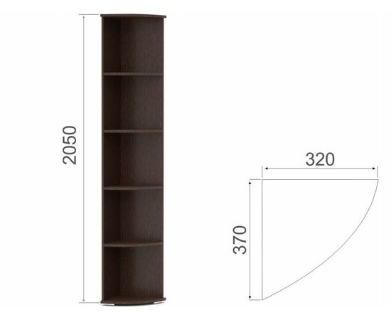 Стеллаж «Виола», Венге/дуб сонома, изображение 3 | Интернет магазин мебели и декора LifeDekor