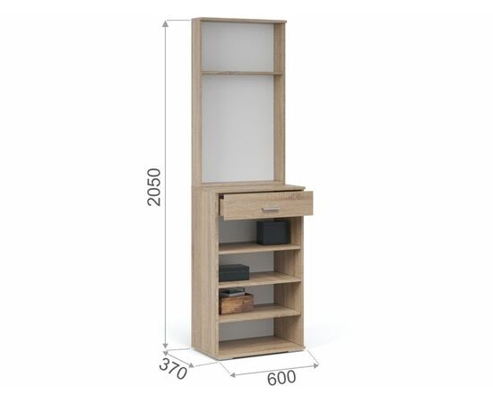 Прихожая «Виола», Дуб сонома/белый, изображение 5 | Интернет магазин мебели и декора LifeDekor