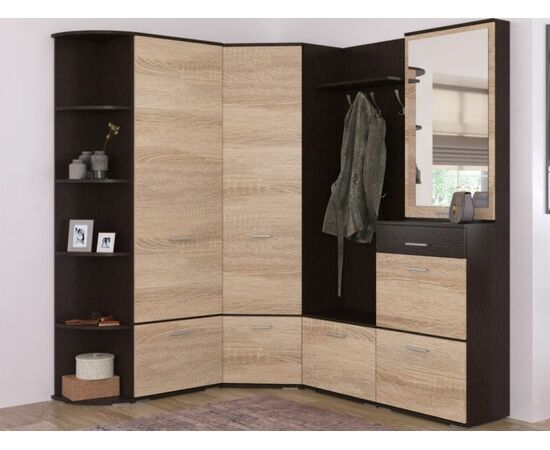Прихожая «Виола» угловая, Венге/дуб сонома | Интернет магазин мебели и декора LifeDekor