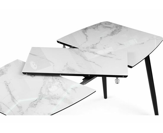 Стол Эмма вставка стекло / черный / черная шагрень, изображение 7 | Интернет магазин мебели и декора LifeDekor